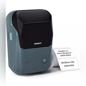 NIIMBOT B1 Label Maker Machine with 1 Roll Starter Tape, Bluetooth Label Printer